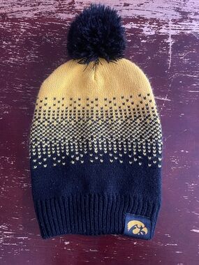 University of Iowa Black & Gold Pom Pom Knit Hat